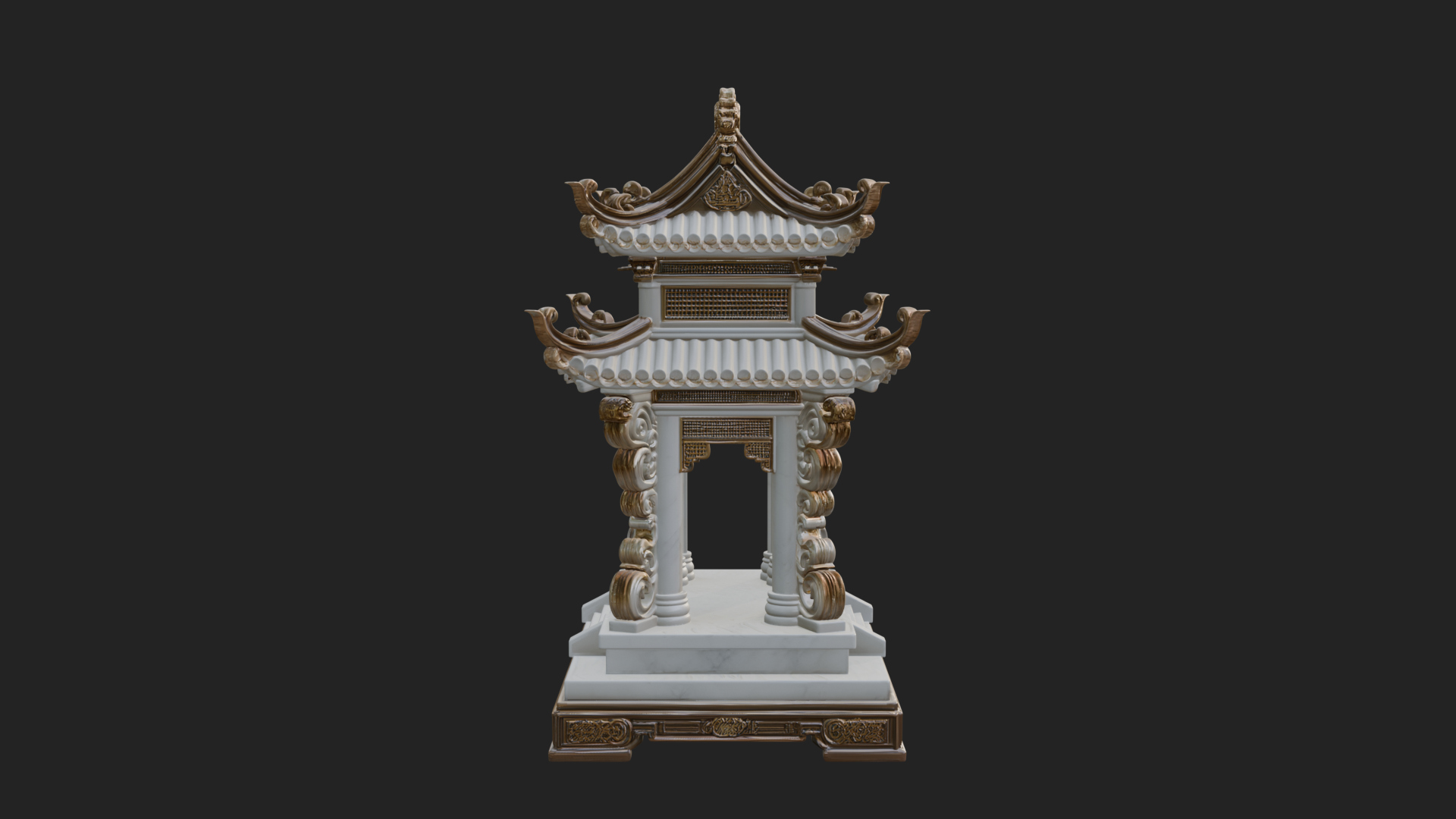 Arched Stone Pavilion Model Design 5 3D Print Model 3D Model