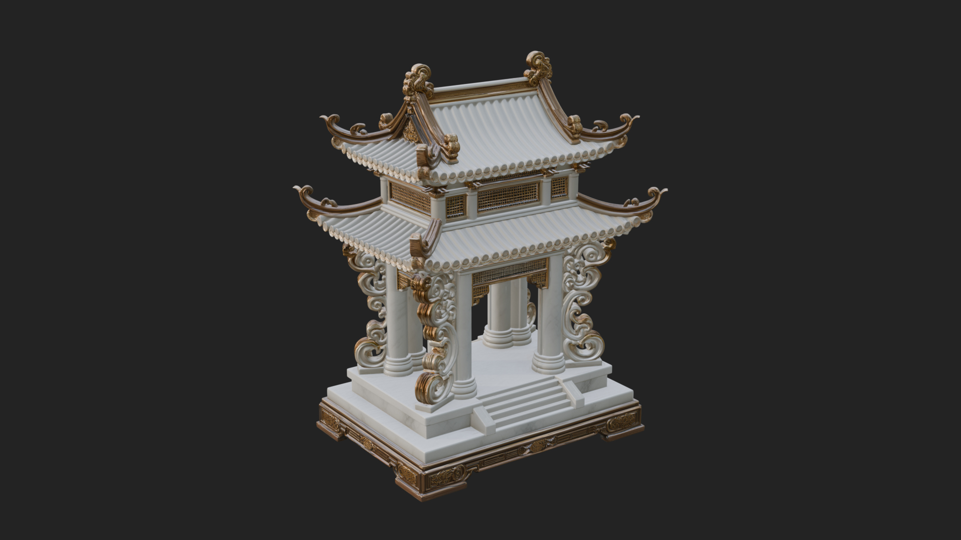 Arched Stone Pavilion Model Design 5 3D Print Model 3D Model