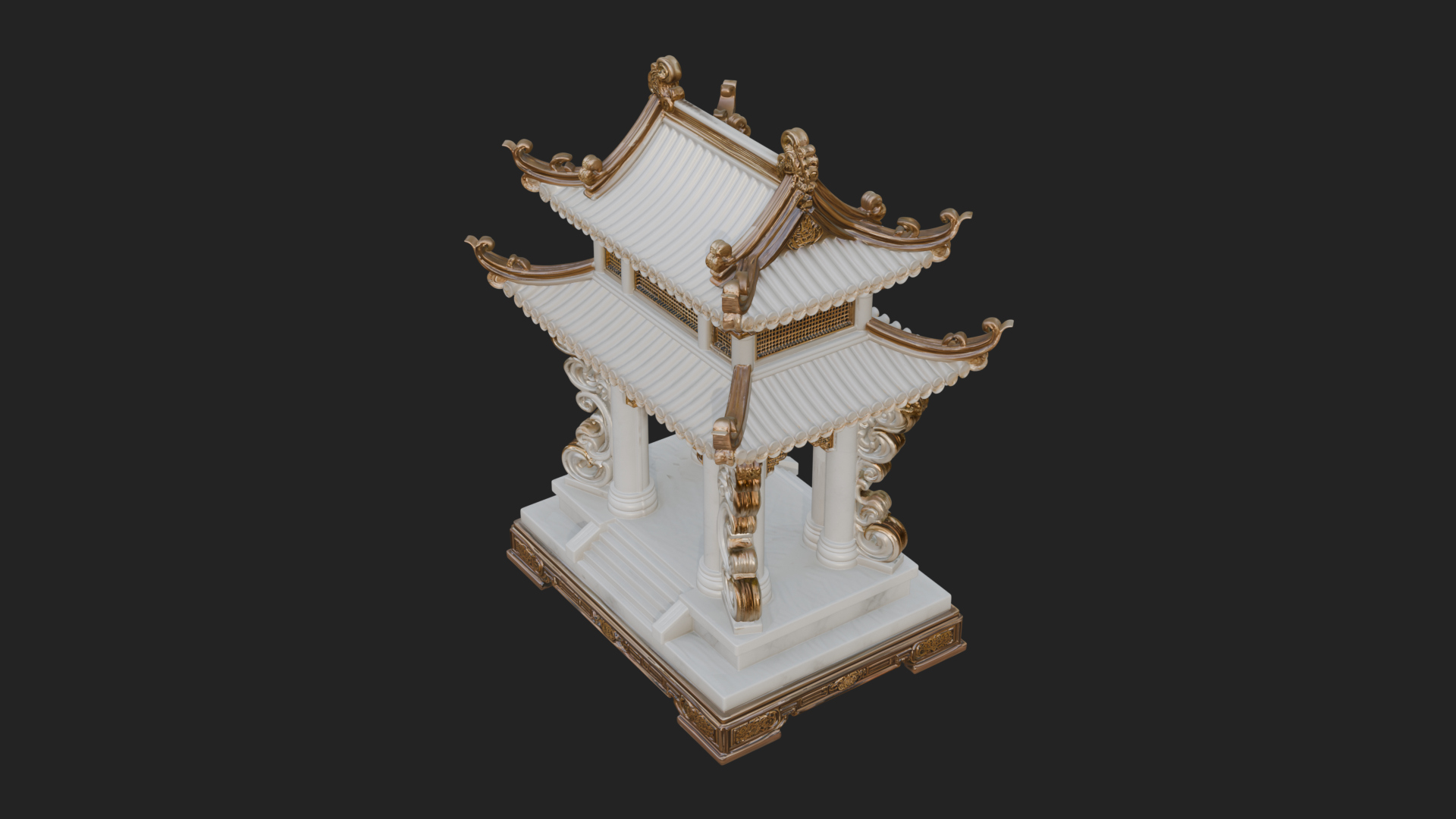 Arched Stone Pavilion Model Design 5 3D Print Model 3D Model