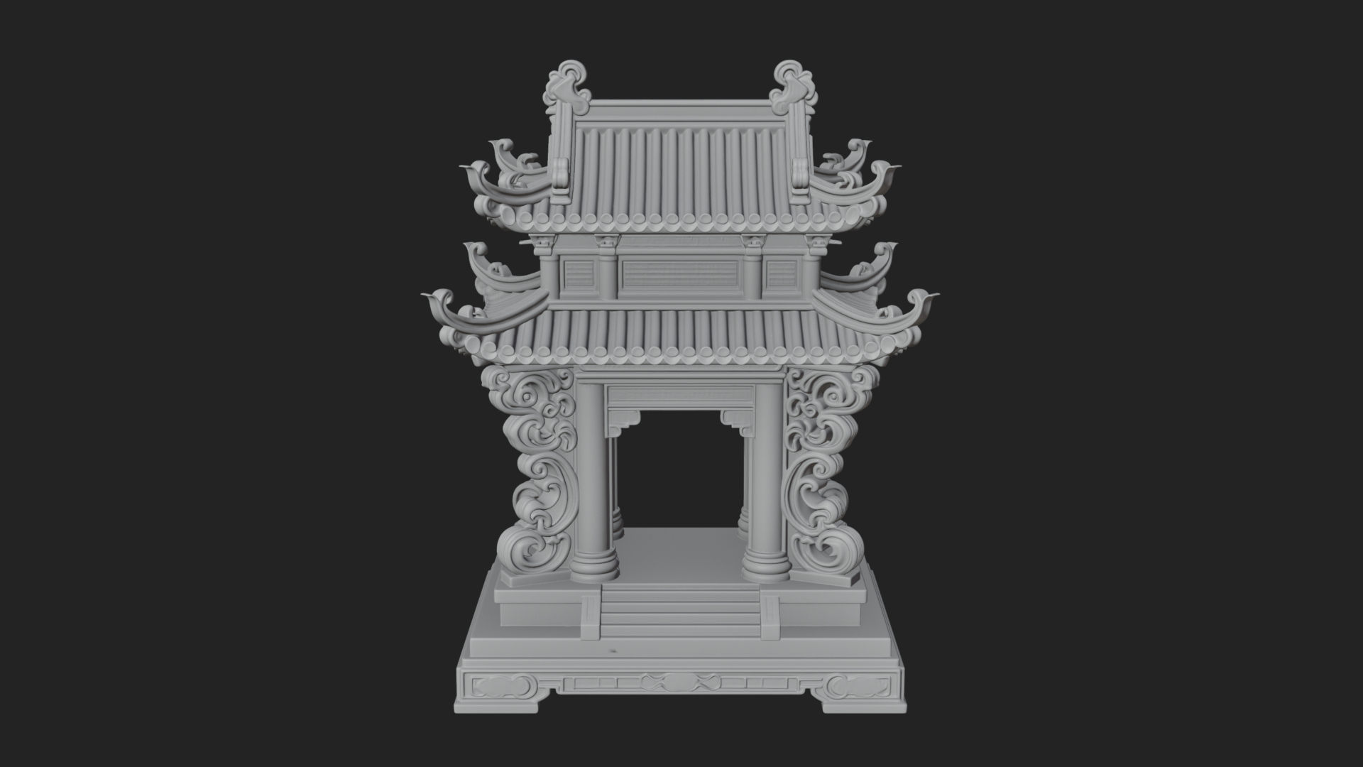 Arched Stone Pavilion Model Design 5 3D Print Model 3D Model