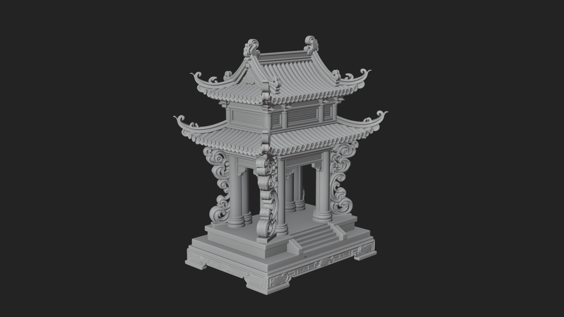 Arched Stone Pavilion Model Design 5 3D Print Model 3D Model