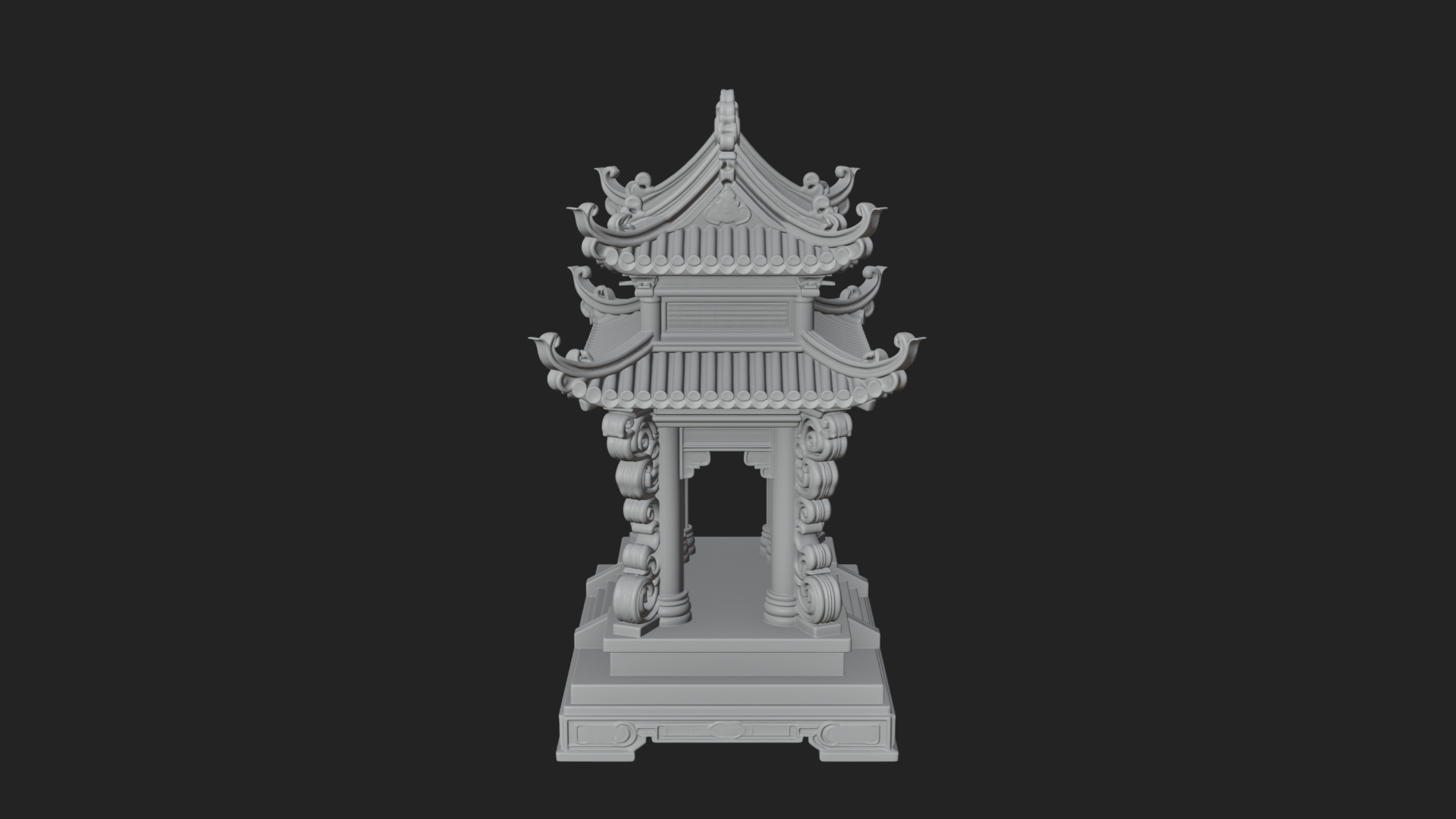 Arched Stone Pavilion Model Design 5 3D Print Model 3D Model