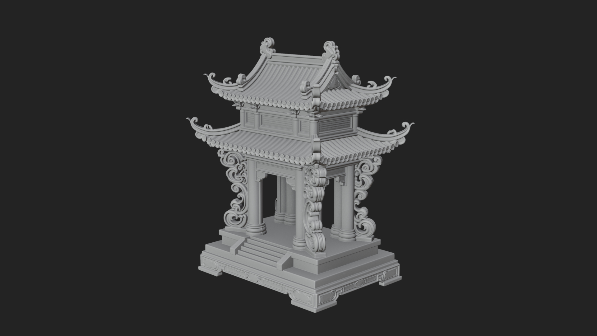Arched Stone Pavilion Model Design 5 3D Print Model 3D Model