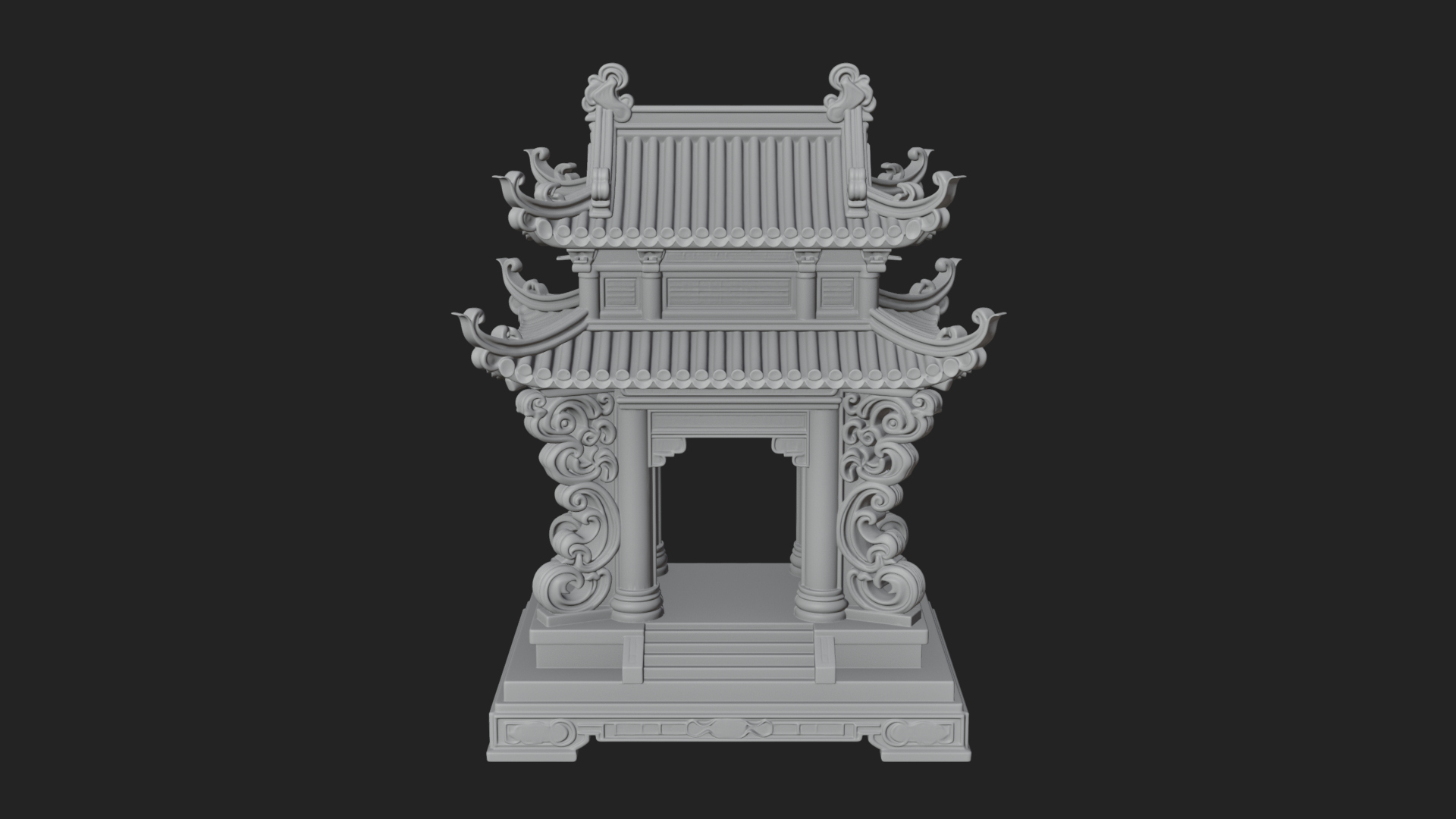 Arched Stone Pavilion Model Design 5 3D Print Model 3D Model