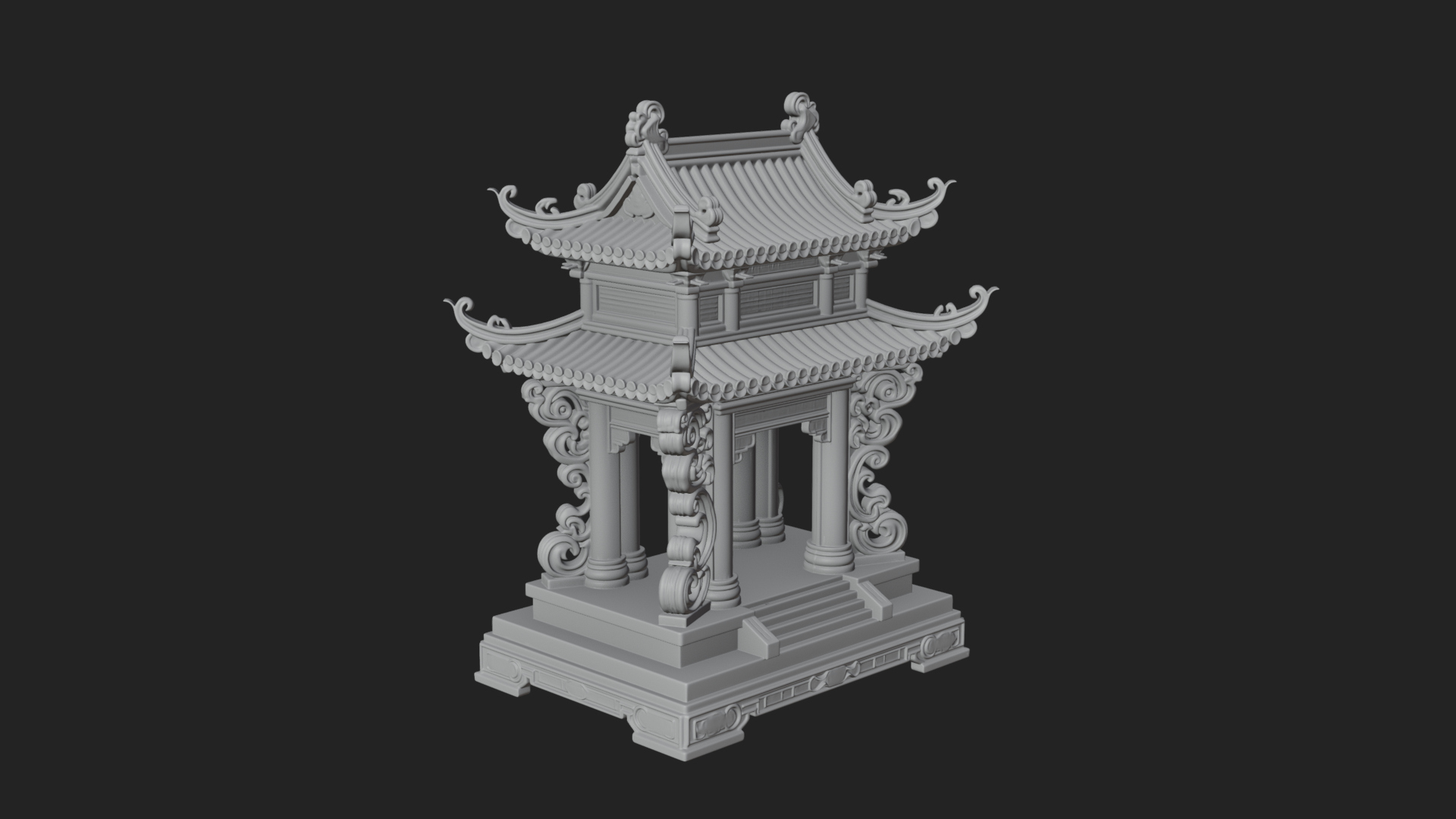 Arched Stone Pavilion Model Design 5 3D Print Model 3D Model