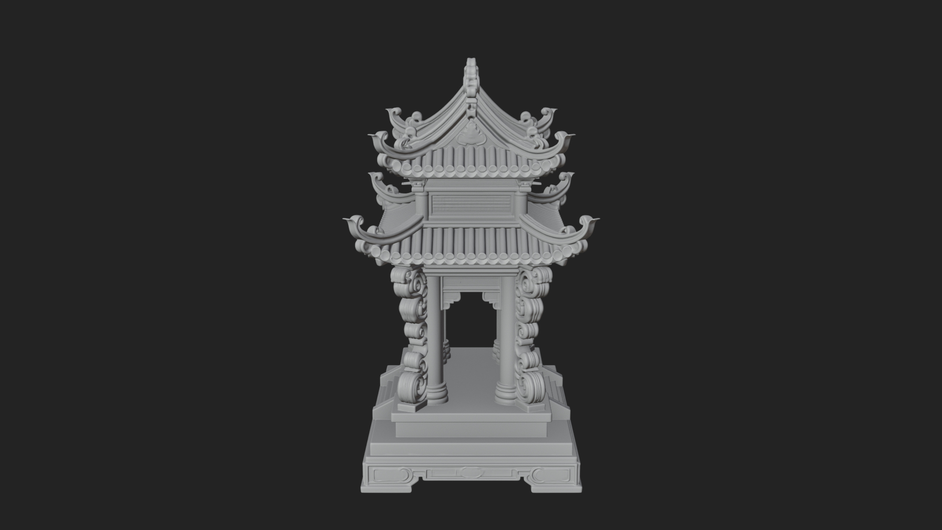 Arched Stone Pavilion Model Design 5 3D Print Model 3D Model