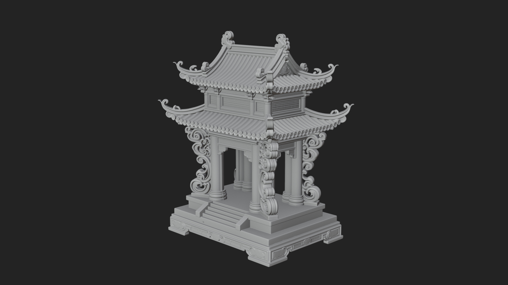 Arched Stone Pavilion Model Design 5 3D Print Model 3D Model