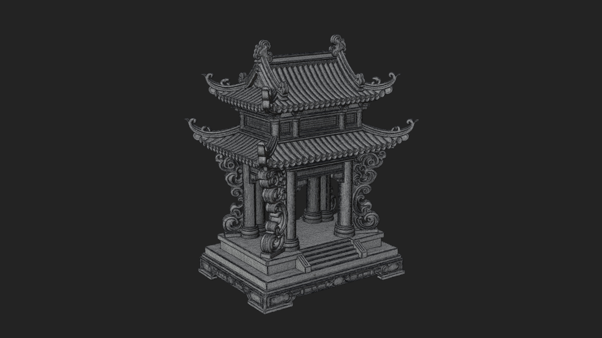 Arched Stone Pavilion Model Design 5 3D Print Model 3D Model