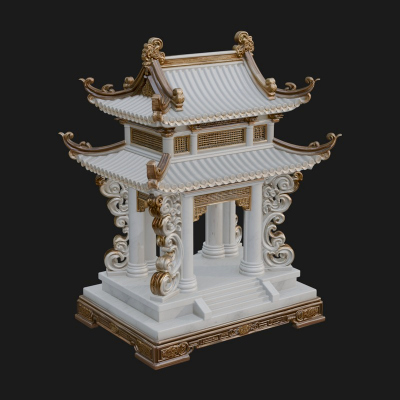 Arched Stone Pavilion Model Design 5 3D Print Model