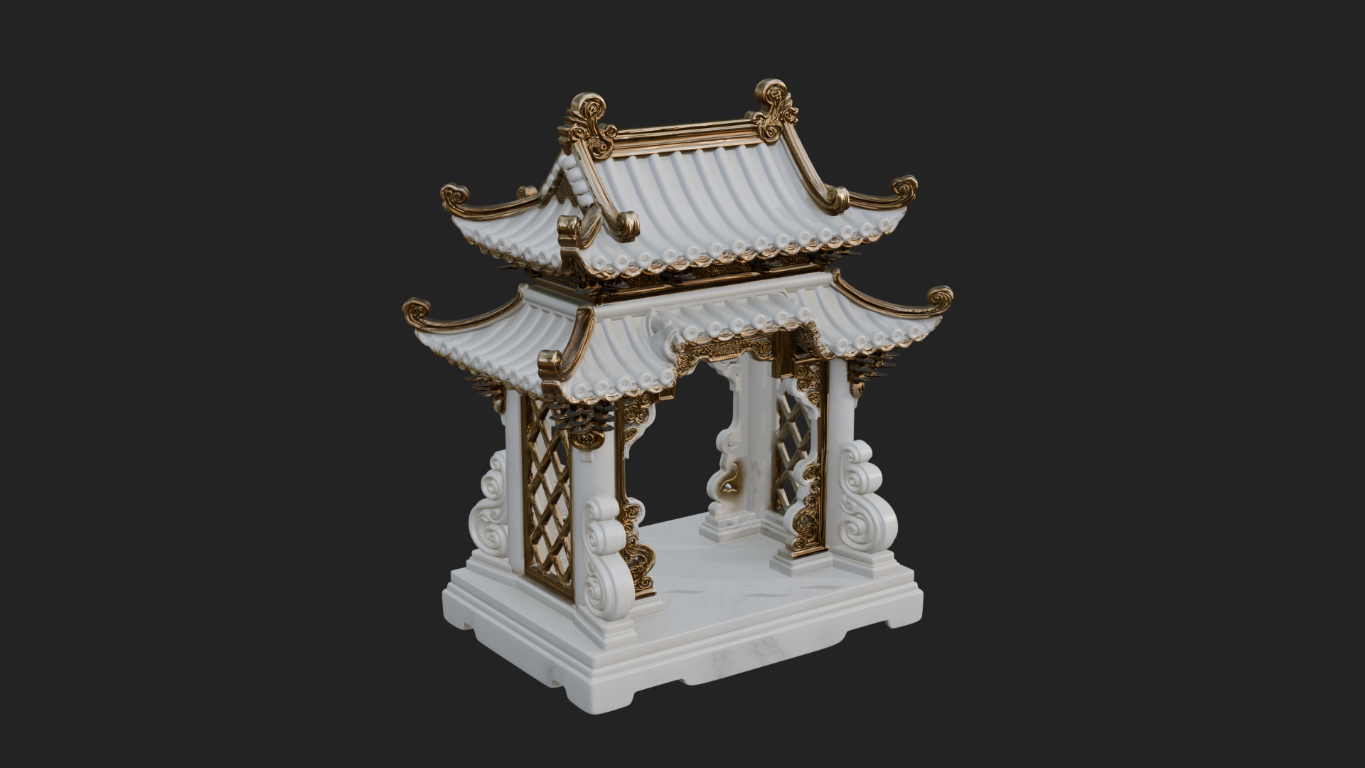 Arched Stone Pavilion Model Design 6 3D Print Model 3D Model