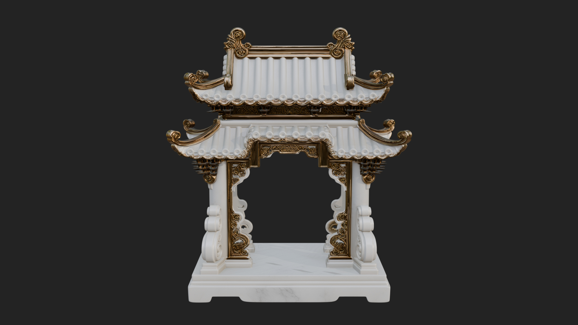 Arched Stone Pavilion Model Design 6 3D Print Model 3D Model