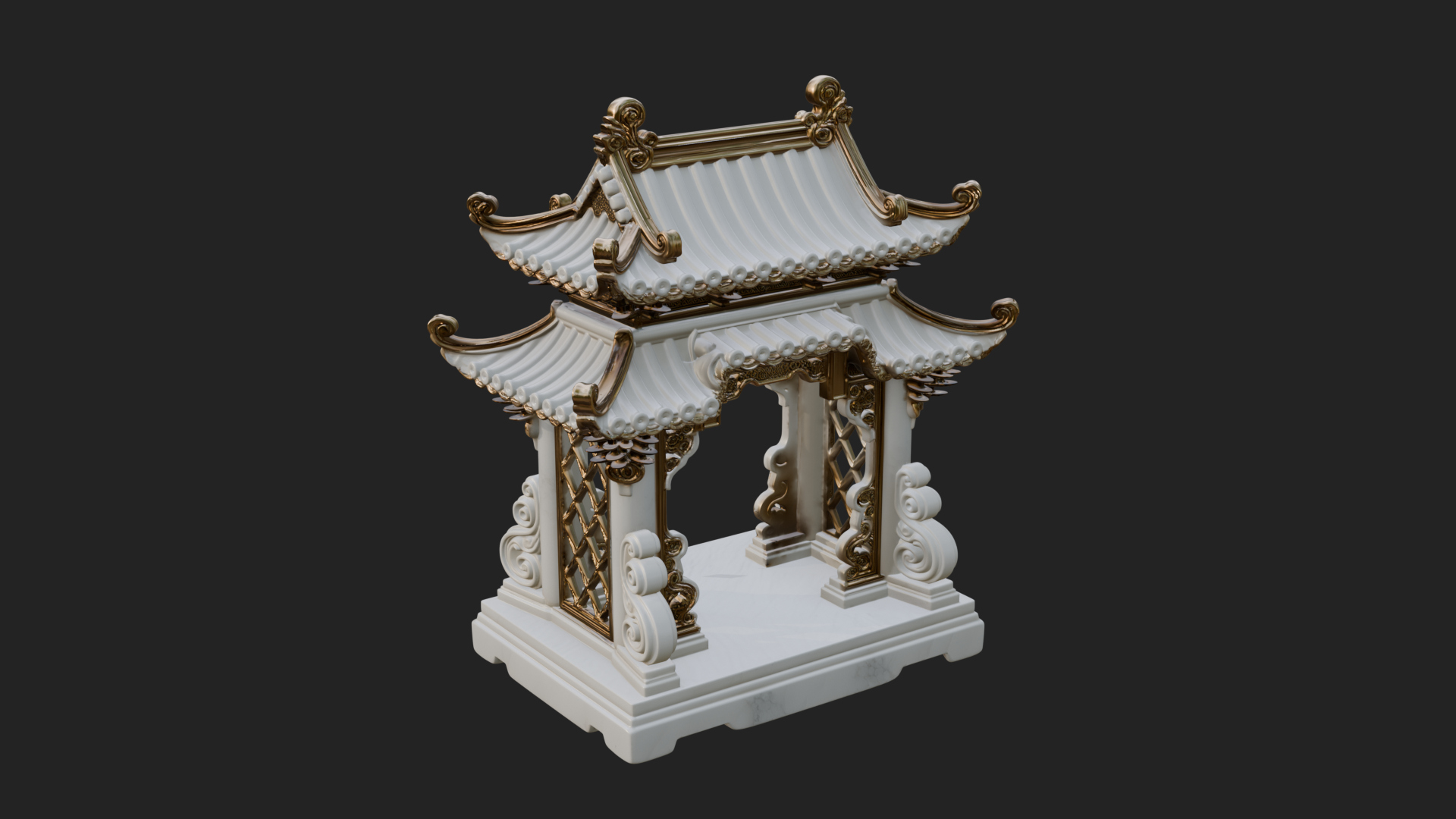 Arched Stone Pavilion Model Design 6 3D Print Model 3D Model