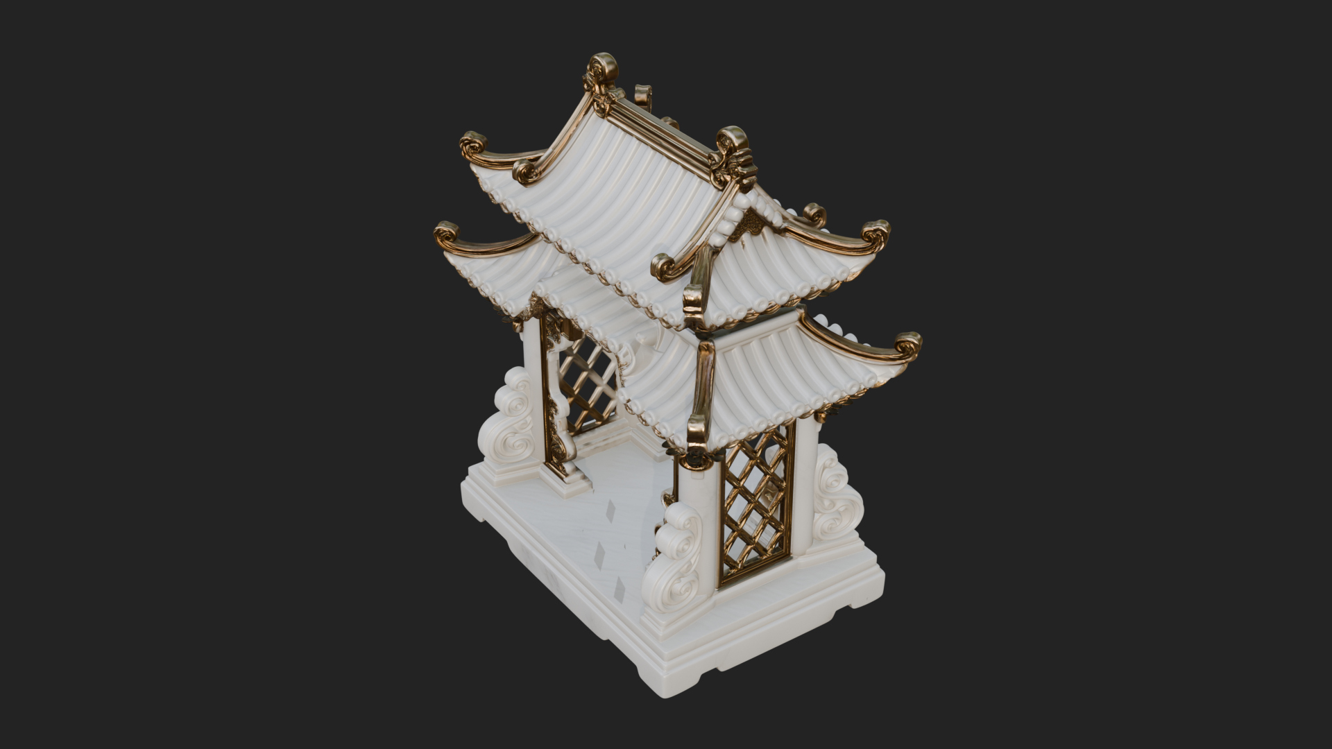 Arched Stone Pavilion Model Design 6 3D Print Model 3D Model