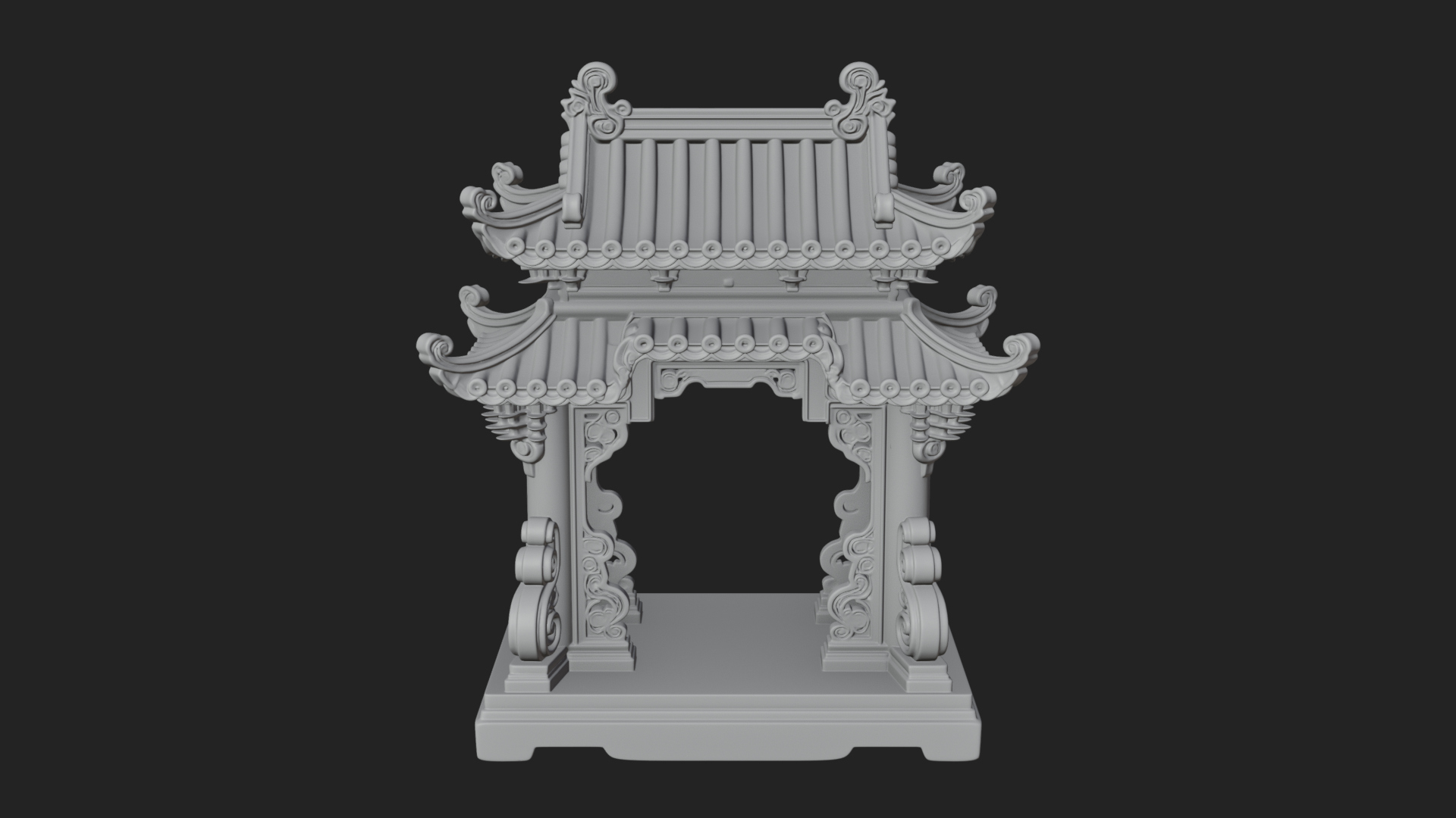 Arched Stone Pavilion Model Design 6 3D Print Model 3D Model