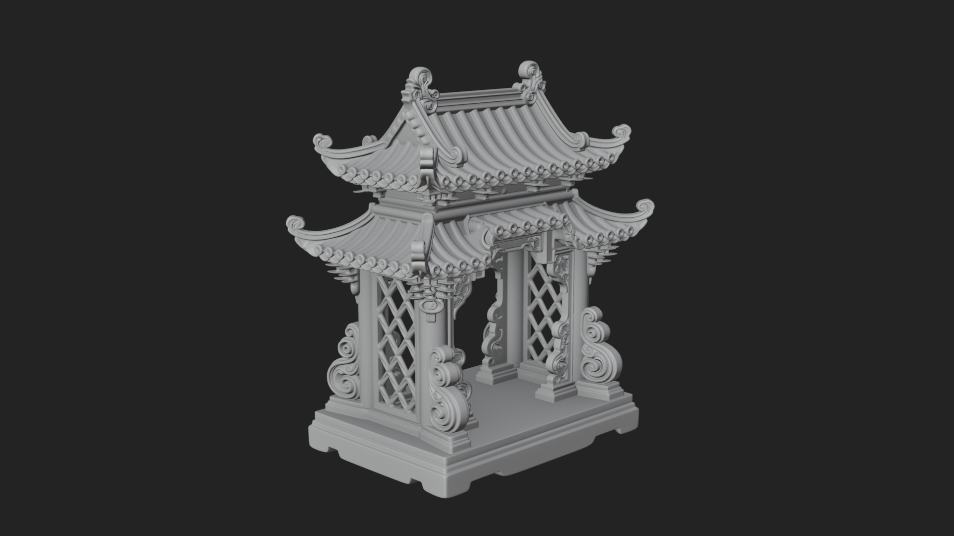 Arched Stone Pavilion Model Design 6 3D Print Model 3D Model