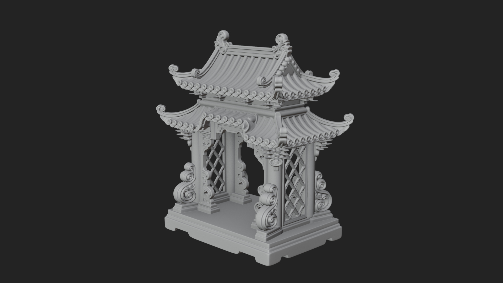 Arched Stone Pavilion Model Design 6 3D Print Model 3D Model