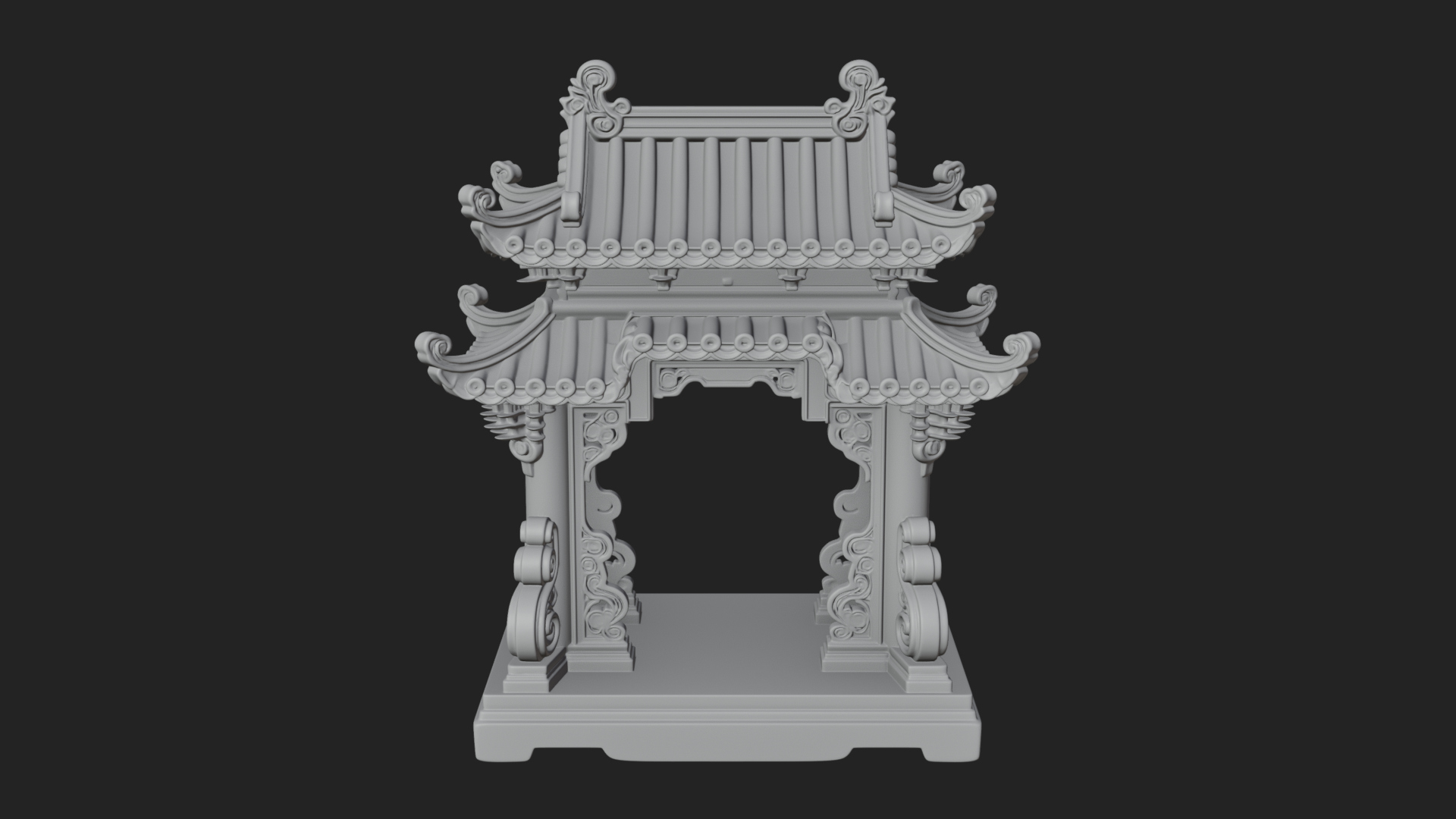 Arched Stone Pavilion Model Design 6 3D Print Model 3D Model