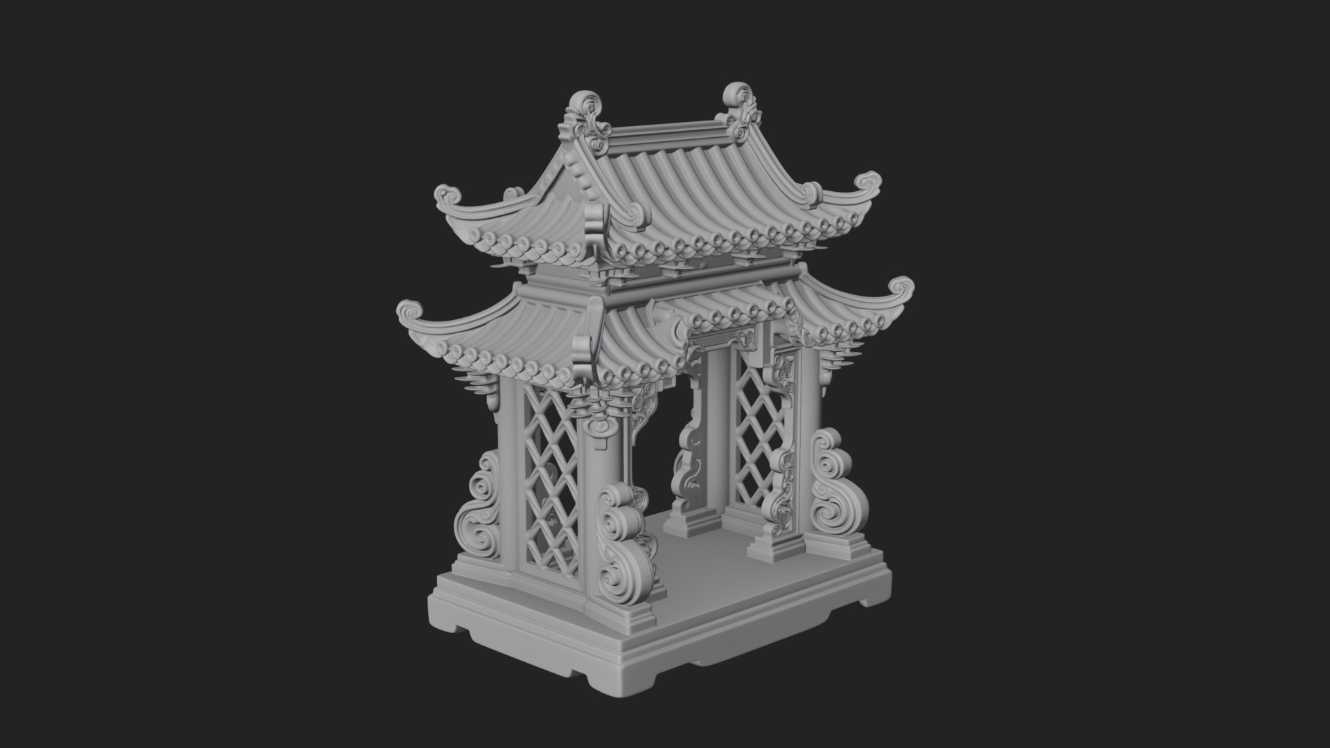 Arched Stone Pavilion Model Design 6 3D Print Model 3D Model