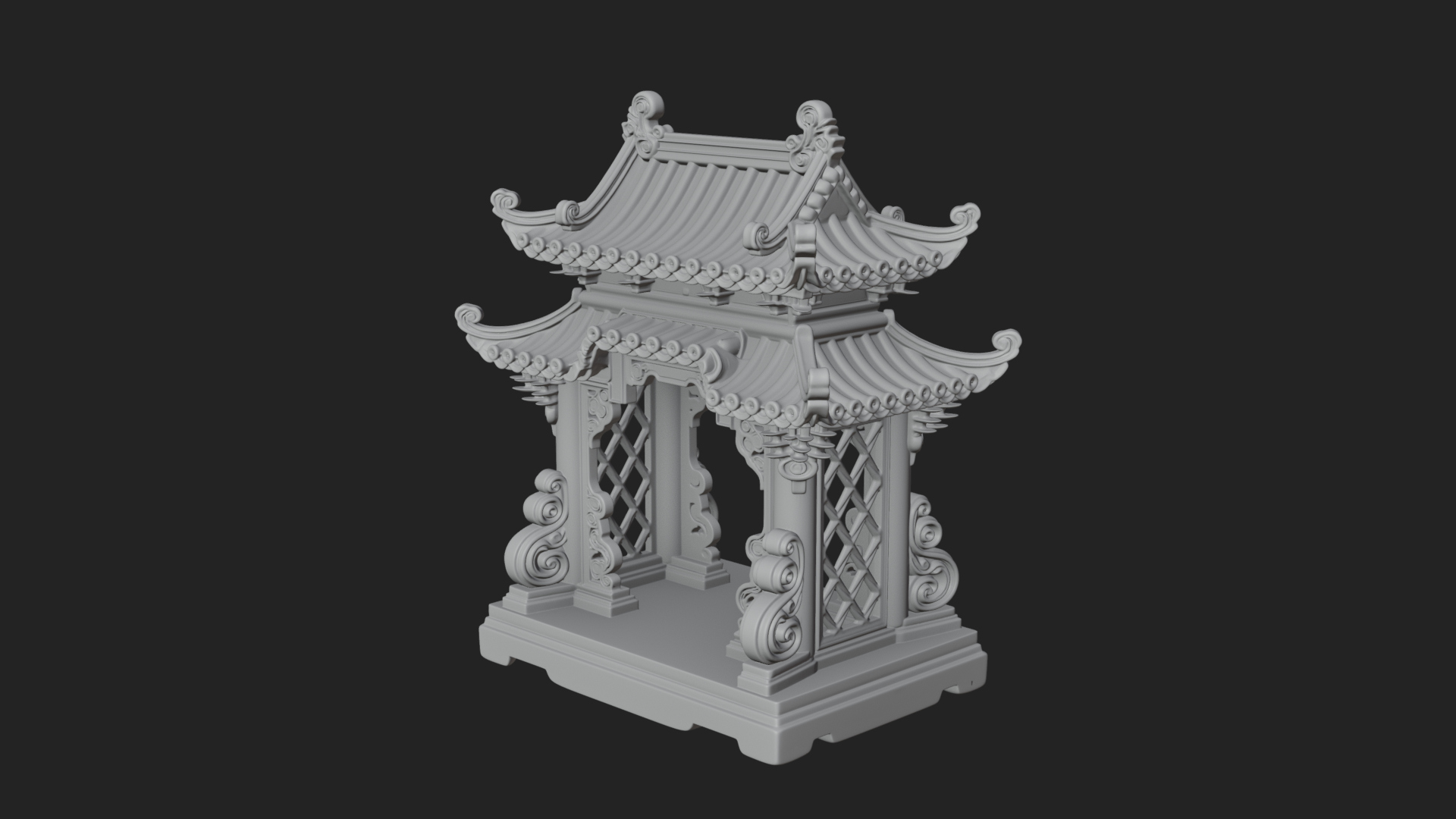 Arched Stone Pavilion Model Design 6 3D Print Model 3D Model