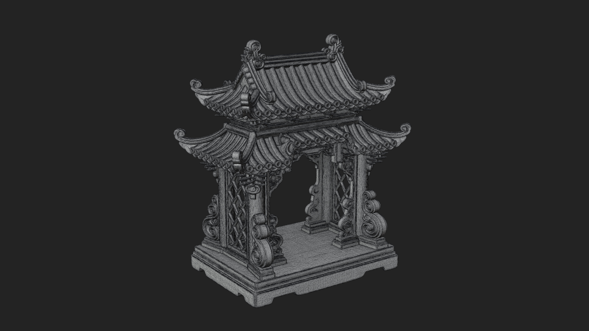 Arched Stone Pavilion Model Design 6 3D Print Model 3D Model