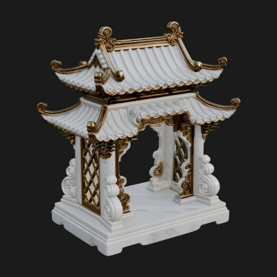Arched Stone Pavilion Model Design 6 3D Print Model