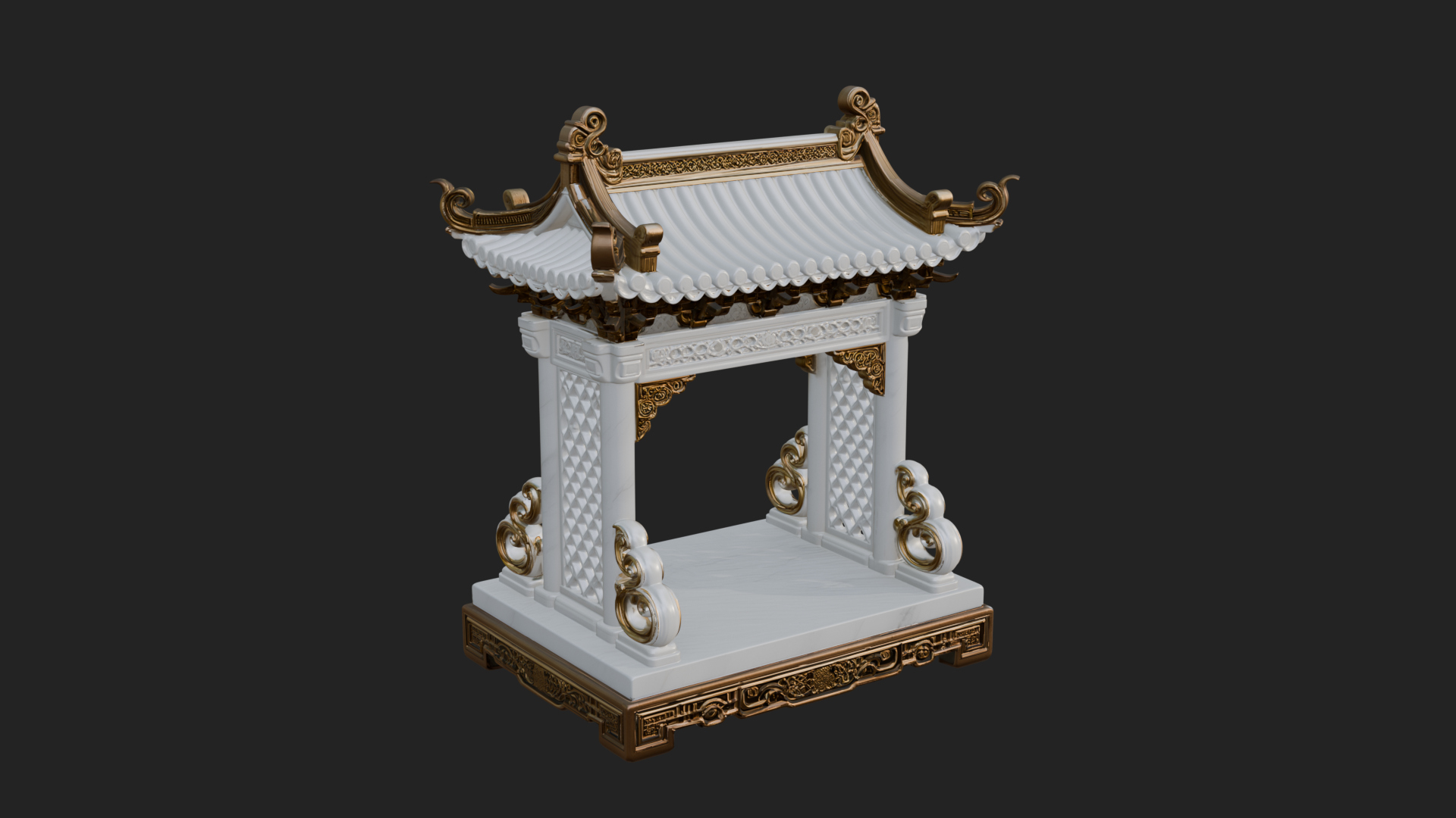 Arched Stone Pavilion Model Design 7 3D Print Model 3D Model