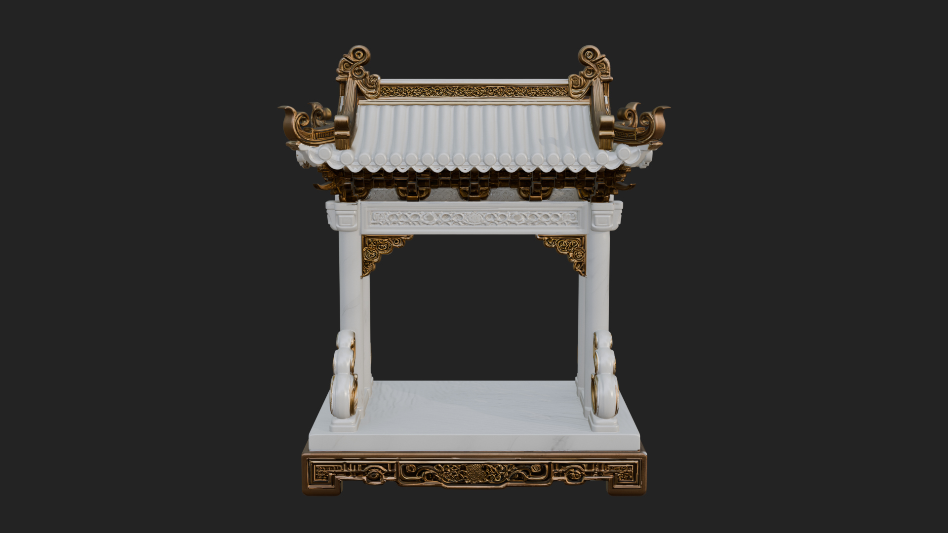 Arched Stone Pavilion Model Design 7 3D Print Model 3D Model