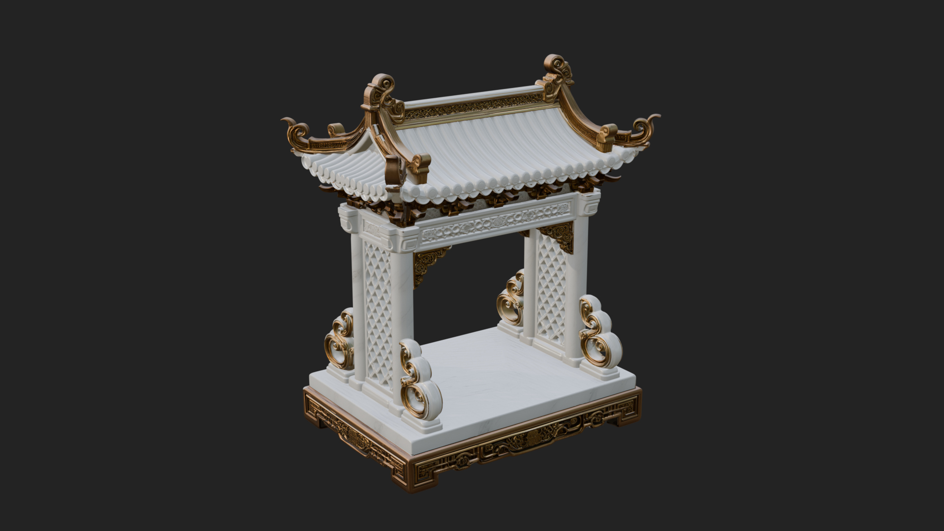 Arched Stone Pavilion Model Design 7 3D Print Model 3D Model