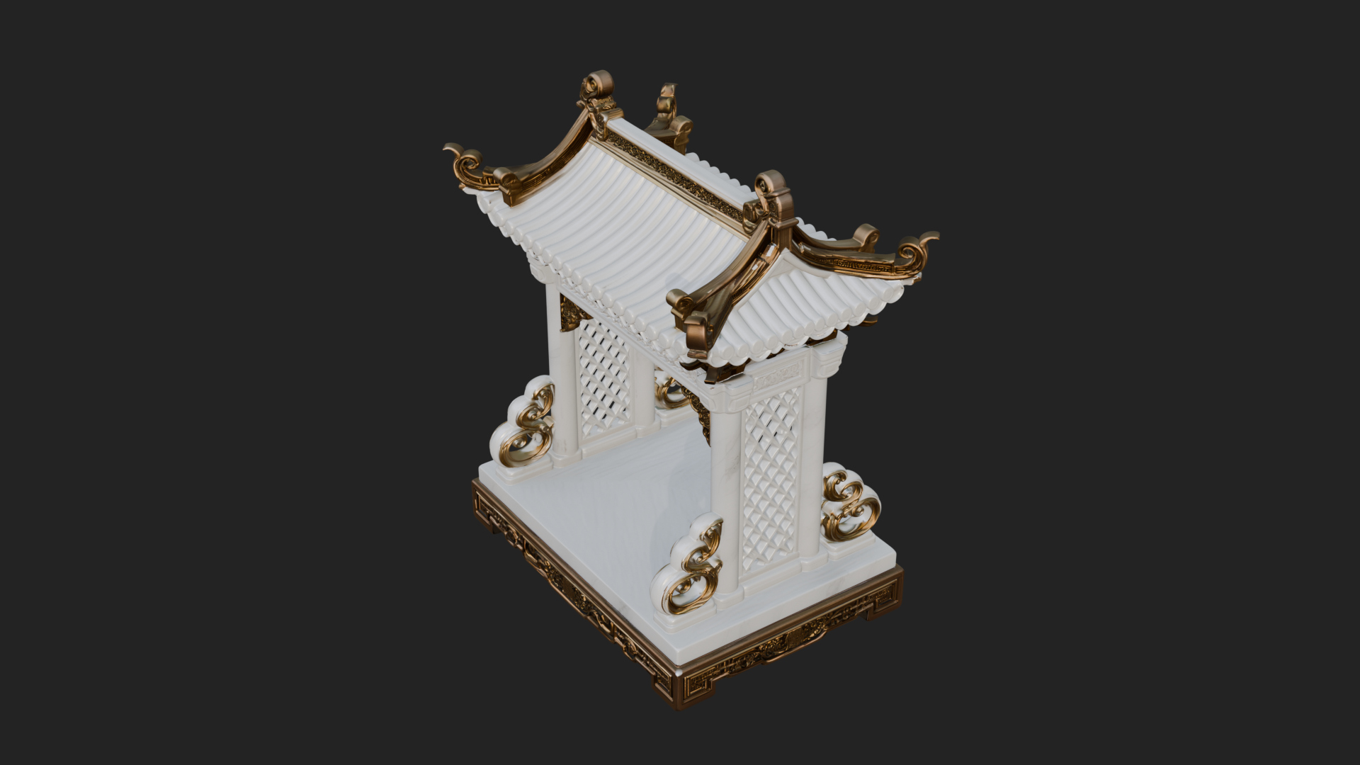 Arched Stone Pavilion Model Design 7 3D Print Model 3D Model