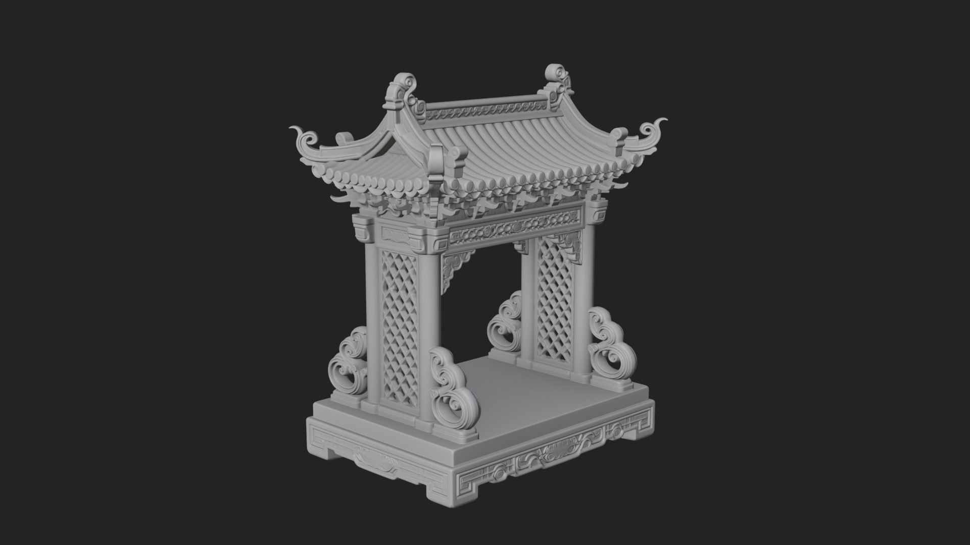 Arched Stone Pavilion Model Design 7 3D Print Model 3D Model