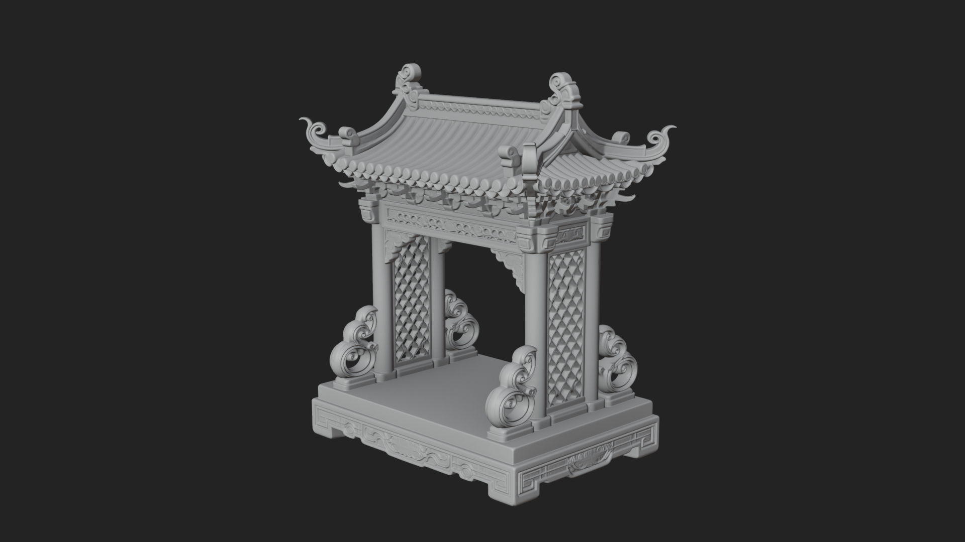 Arched Stone Pavilion Model Design 7 3D Print Model 3D Model