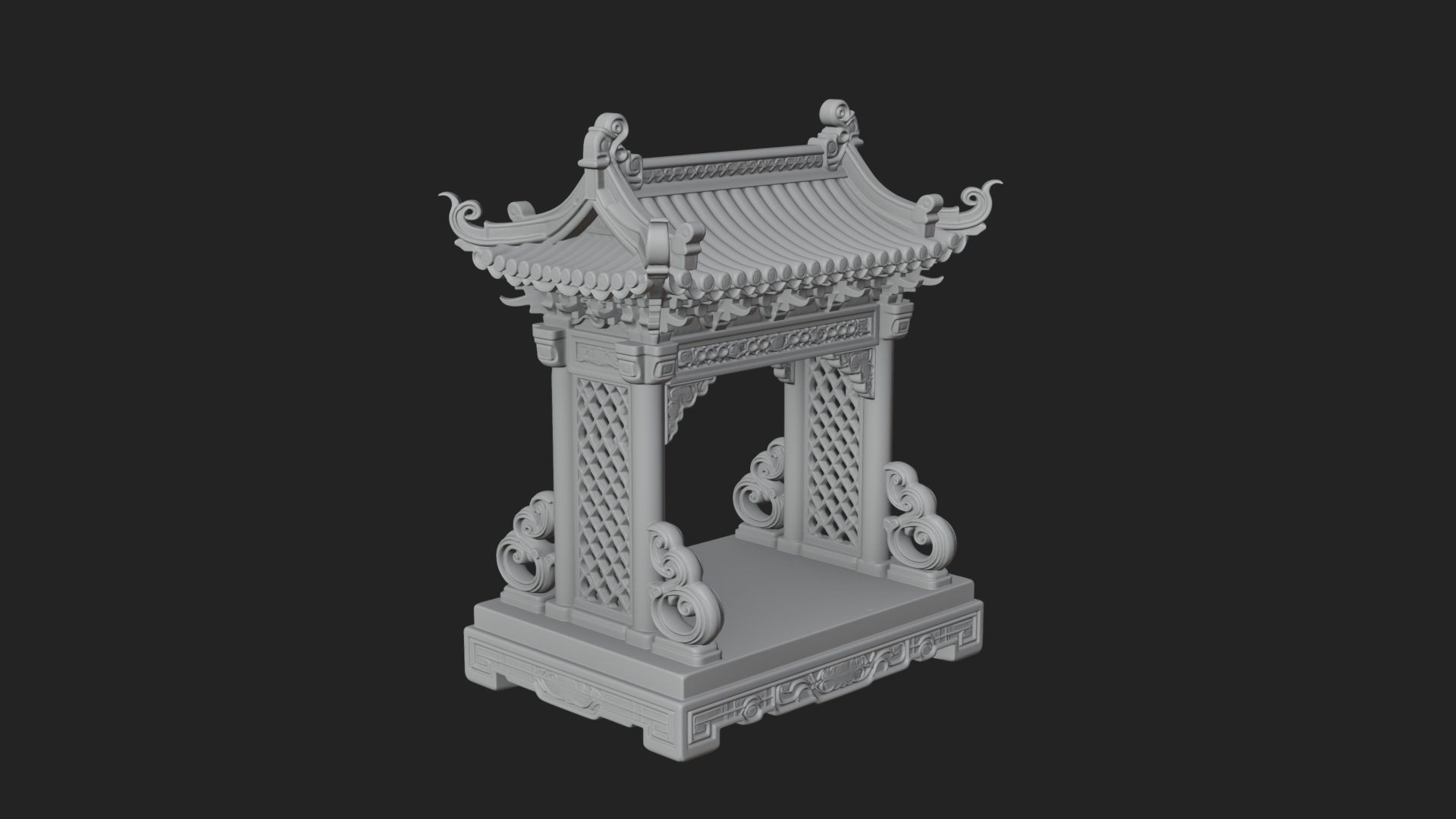 Arched Stone Pavilion Model Design 7 3D Print Model 3D Model