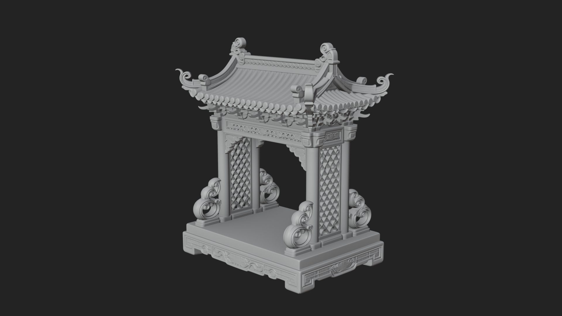 Arched Stone Pavilion Model Design 7 3D Print Model 3D Model