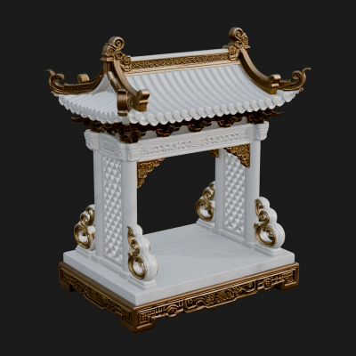 Arched Stone Pavilion Model Design 7 3D Print Model