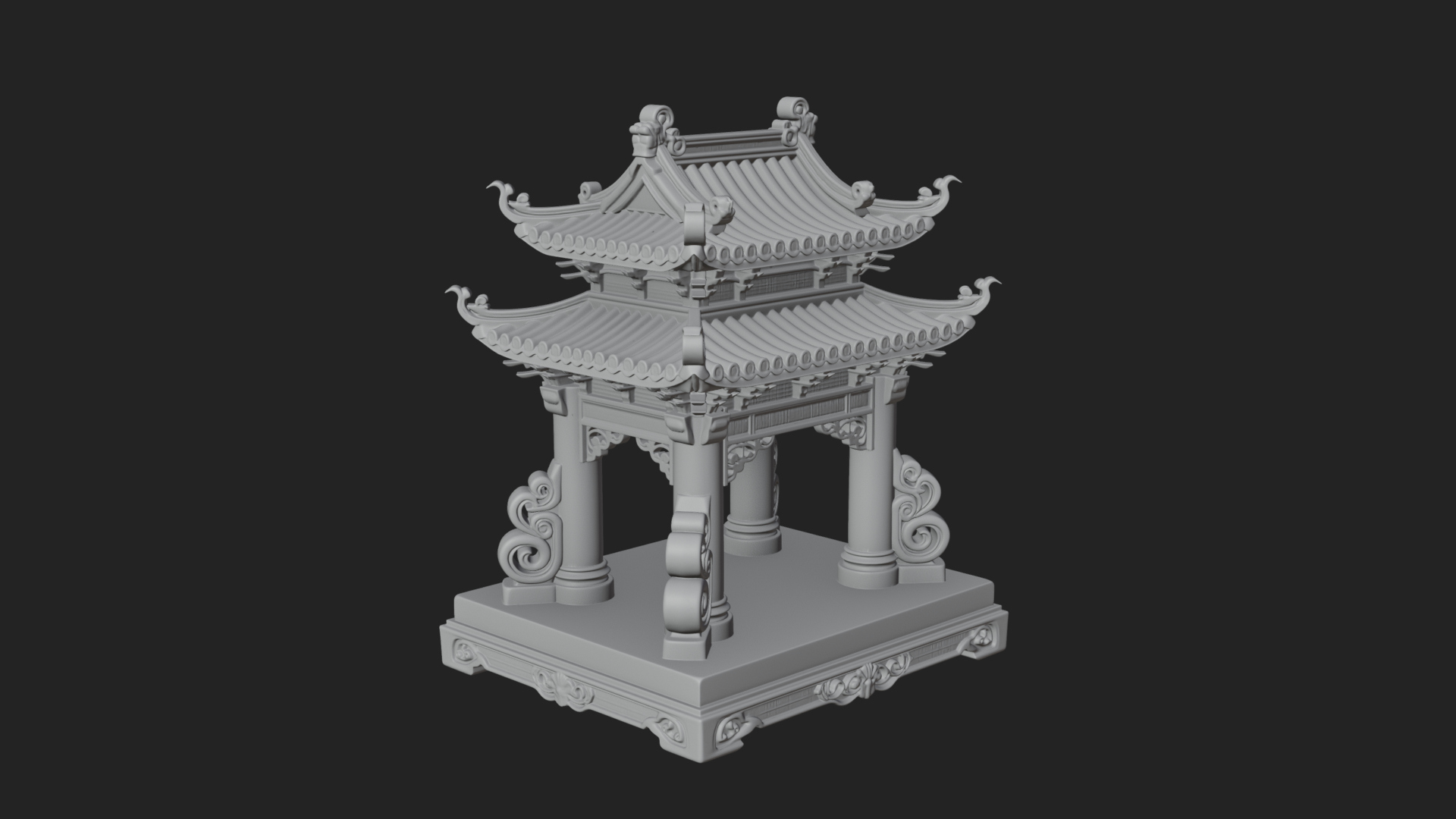 Arched Stone Pavilion Model Design 8 3D Print Model 3D Model