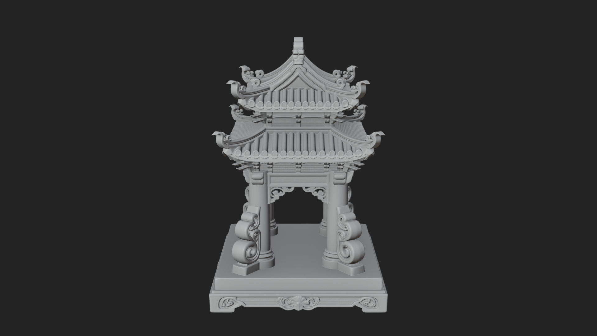 Arched Stone Pavilion Model Design 8 3D Print Model 3D Model