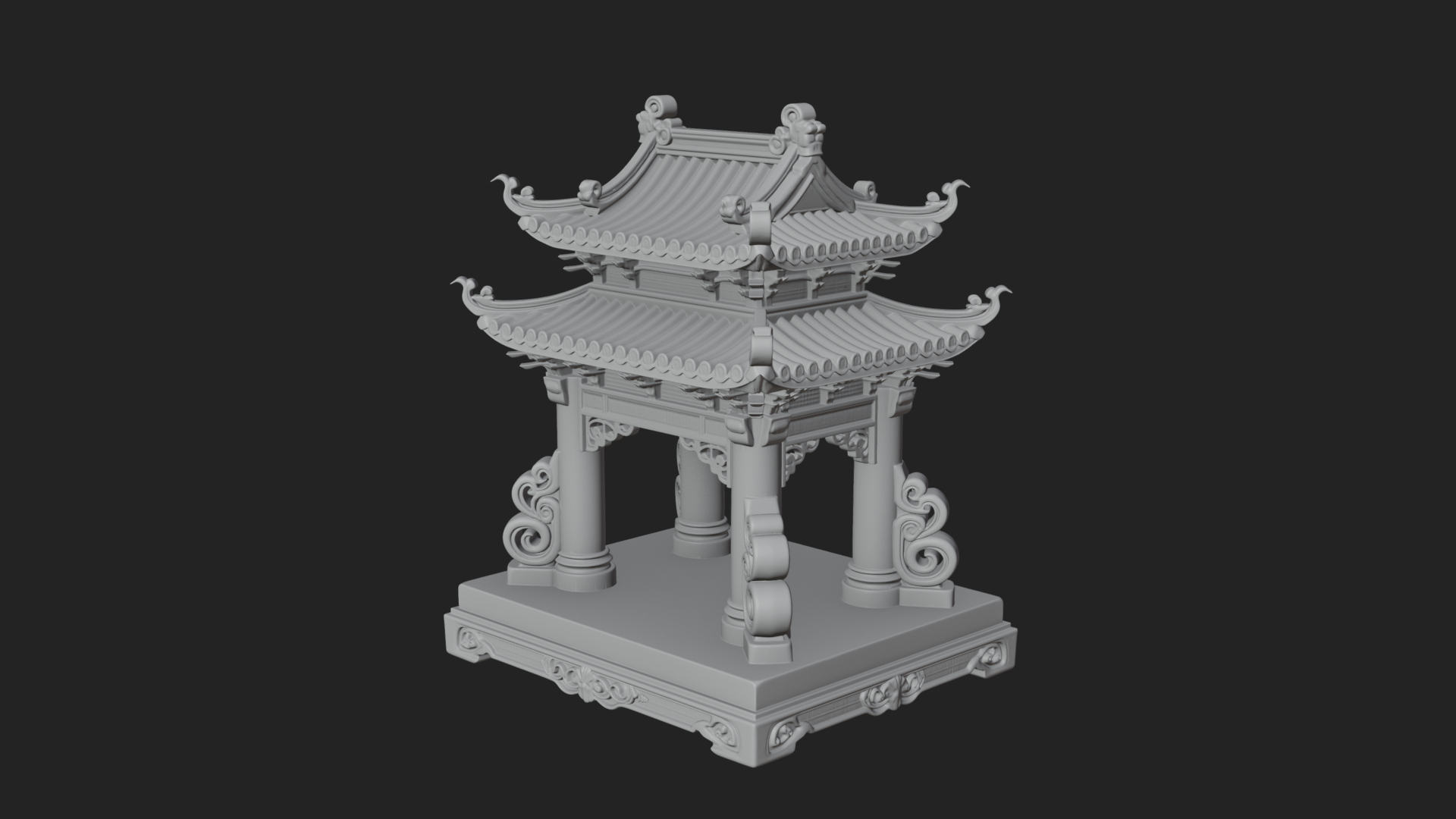 Arched Stone Pavilion Model Design 8 3D Print Model 3D Model