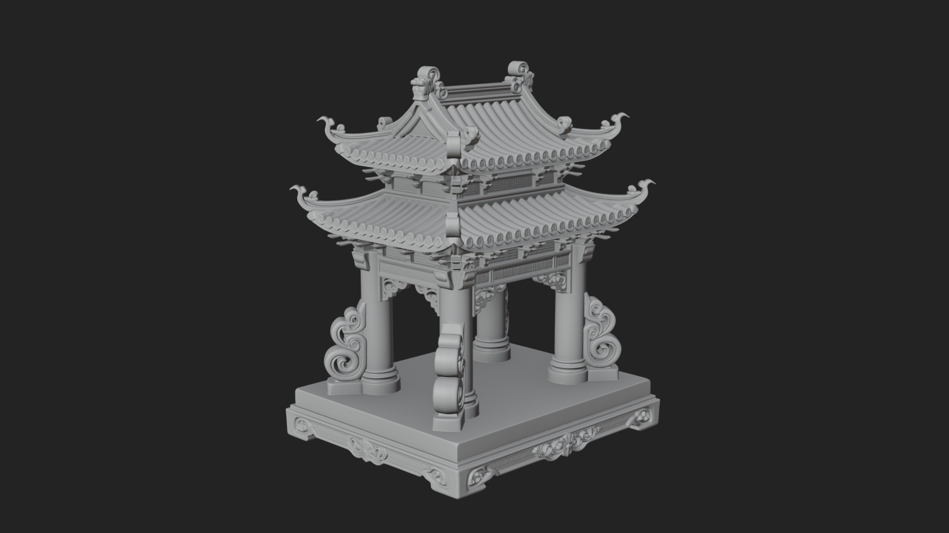 Arched Stone Pavilion Model Design 8 3D Print Model 3D Model