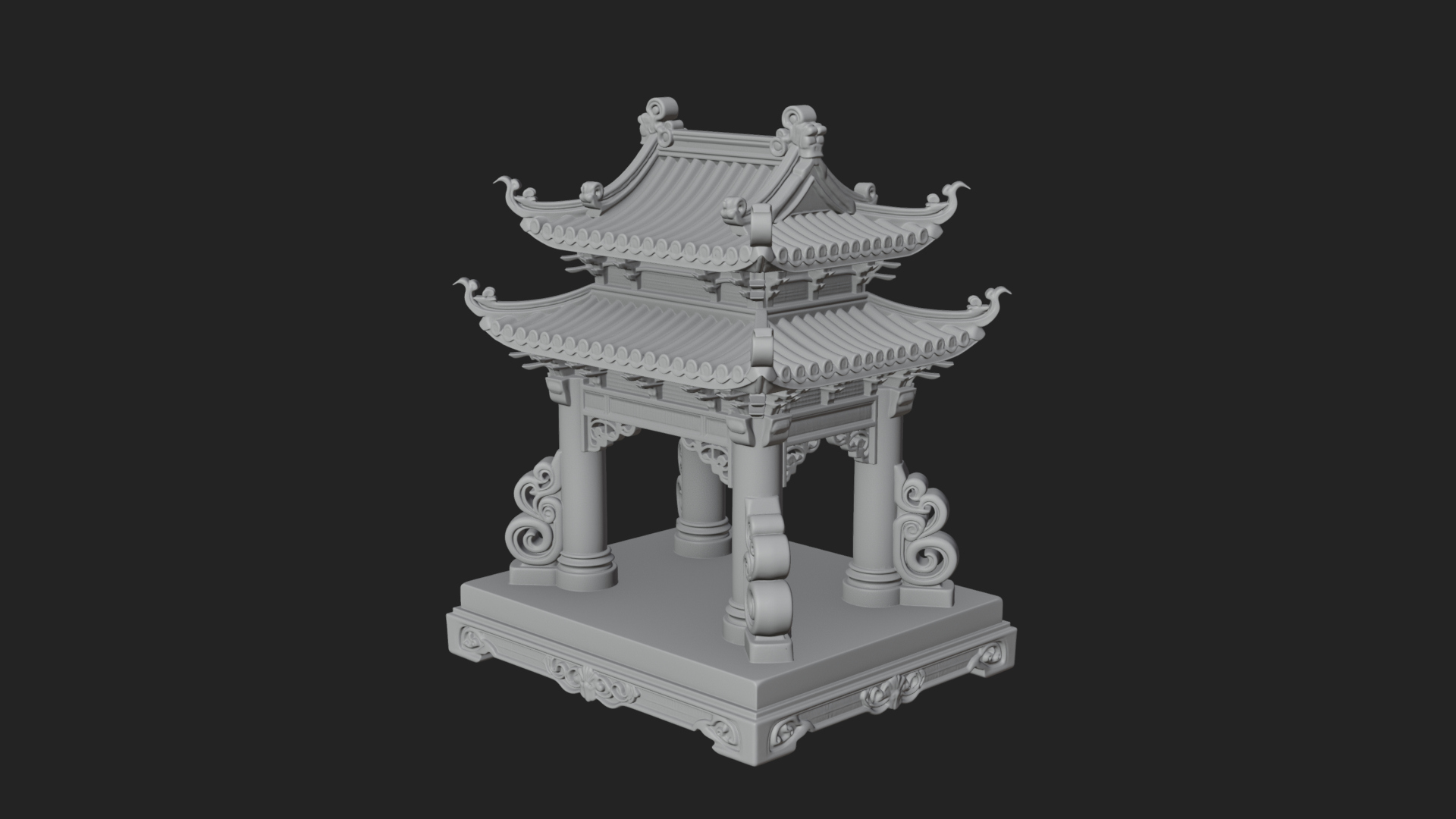 Arched Stone Pavilion Model Design 8 3D Print Model 3D Model
