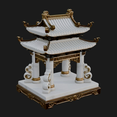 Arched Stone Pavilion Model Design 8 3D Print Model