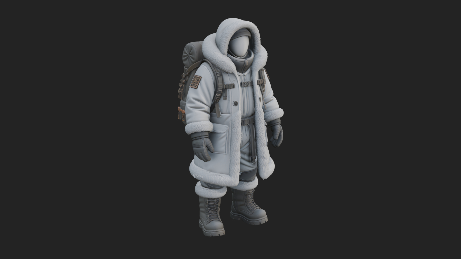 Arctic Parka Explorer Statue Design 1 3D Print Model 3D Model