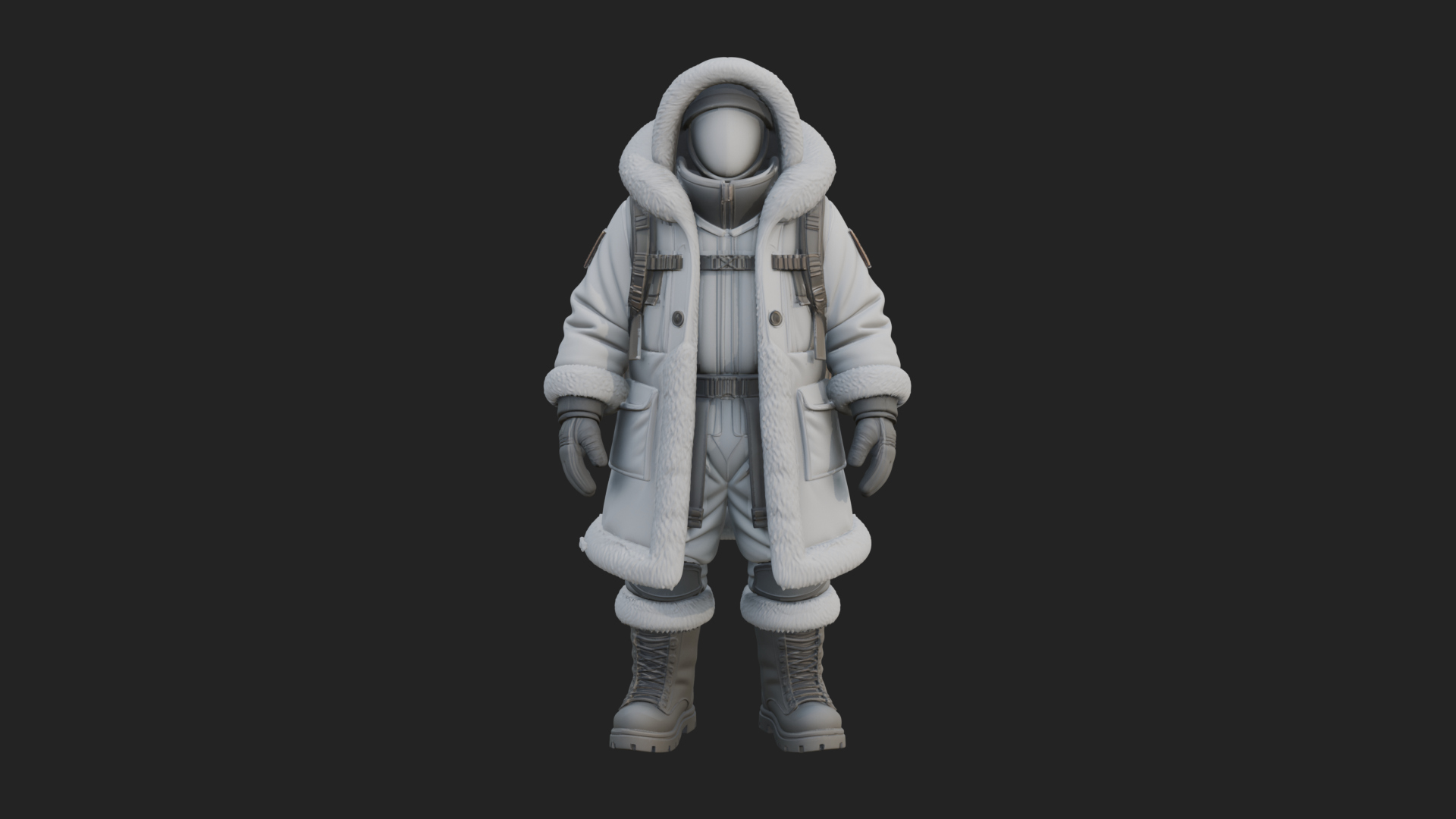 Arctic Parka Explorer Statue Design 1 3D Print Model 3D Model