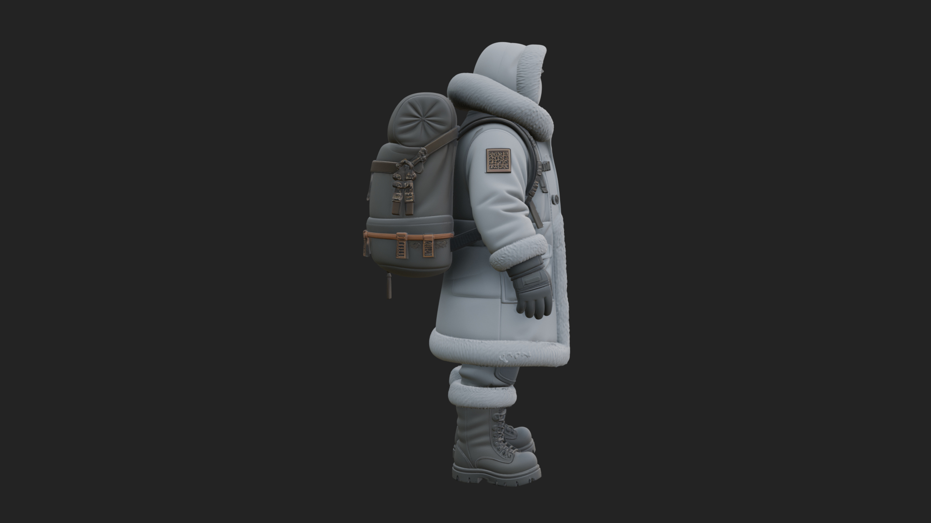 Arctic Parka Explorer Statue Design 1 3D Print Model 3D Model