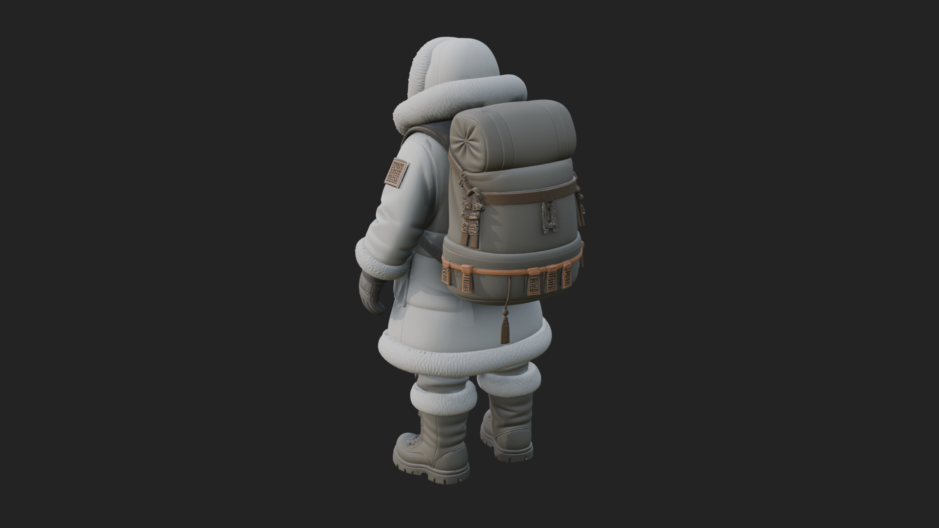 Arctic Parka Explorer Statue Design 1 3D Print Model 3D Model
