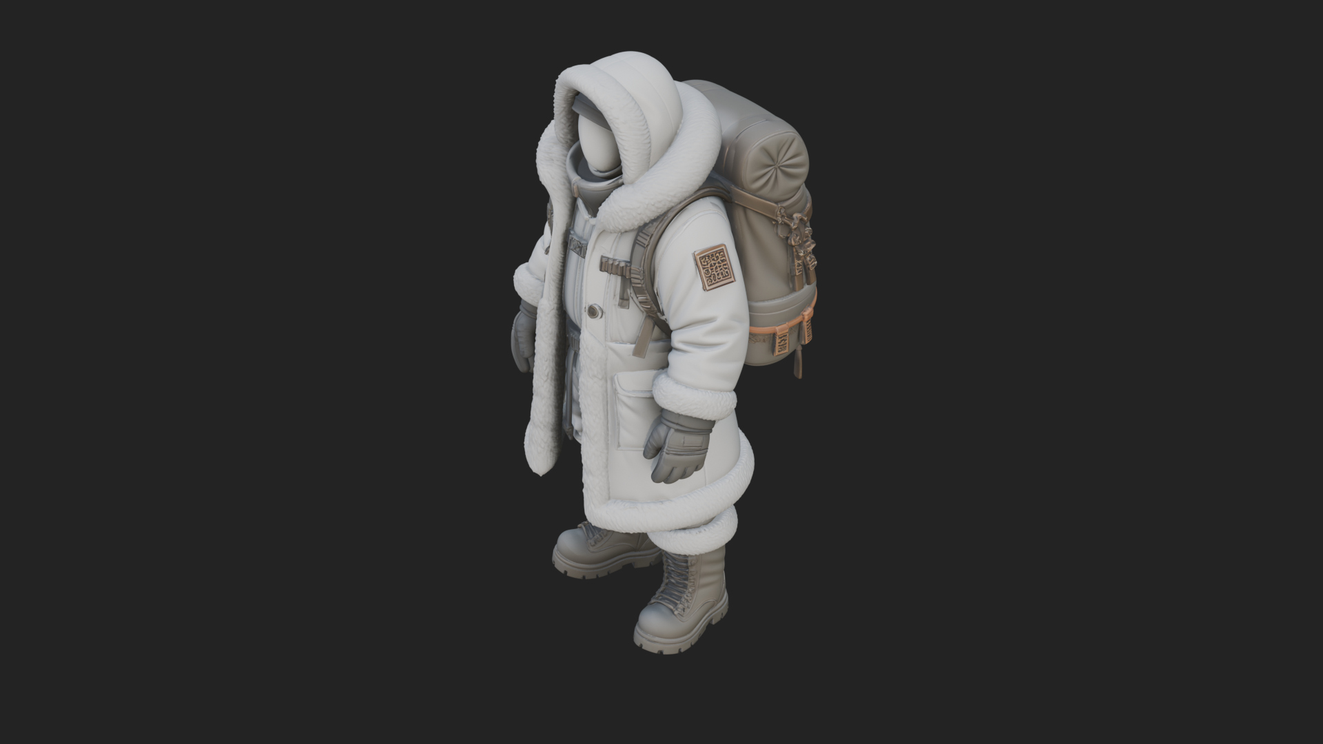 Arctic Parka Explorer Statue Design 1 3D Print Model 3D Model