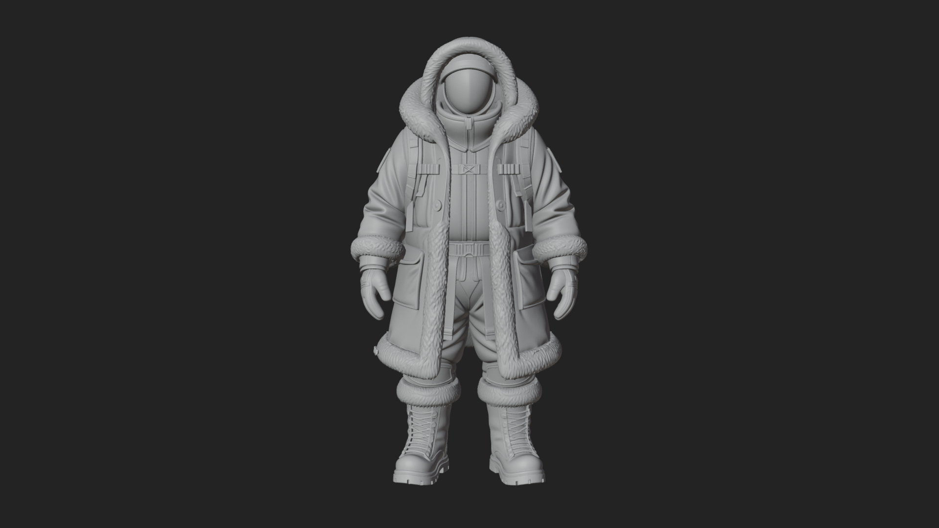 Arctic Parka Explorer Statue Design 1 3D Print Model 3D Model
