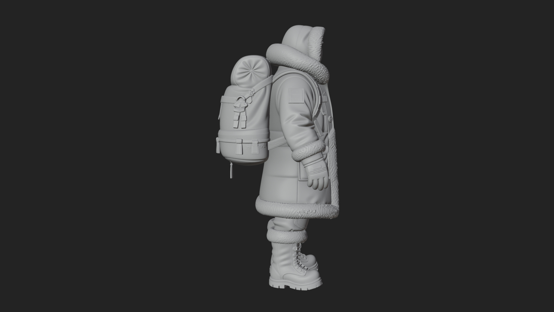 Arctic Parka Explorer Statue Design 1 3D Print Model 3D Model