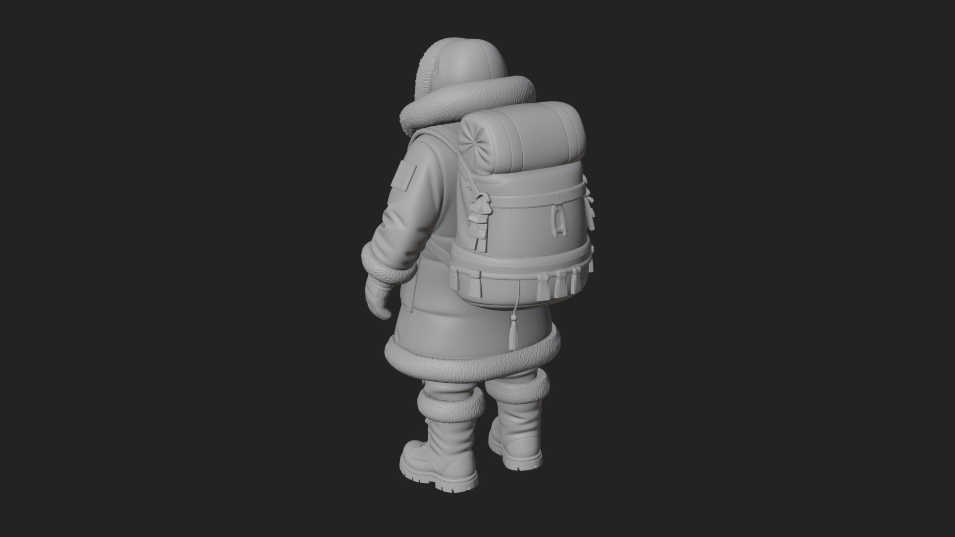 Arctic Parka Explorer Statue Design 1 3D Print Model 3D Model