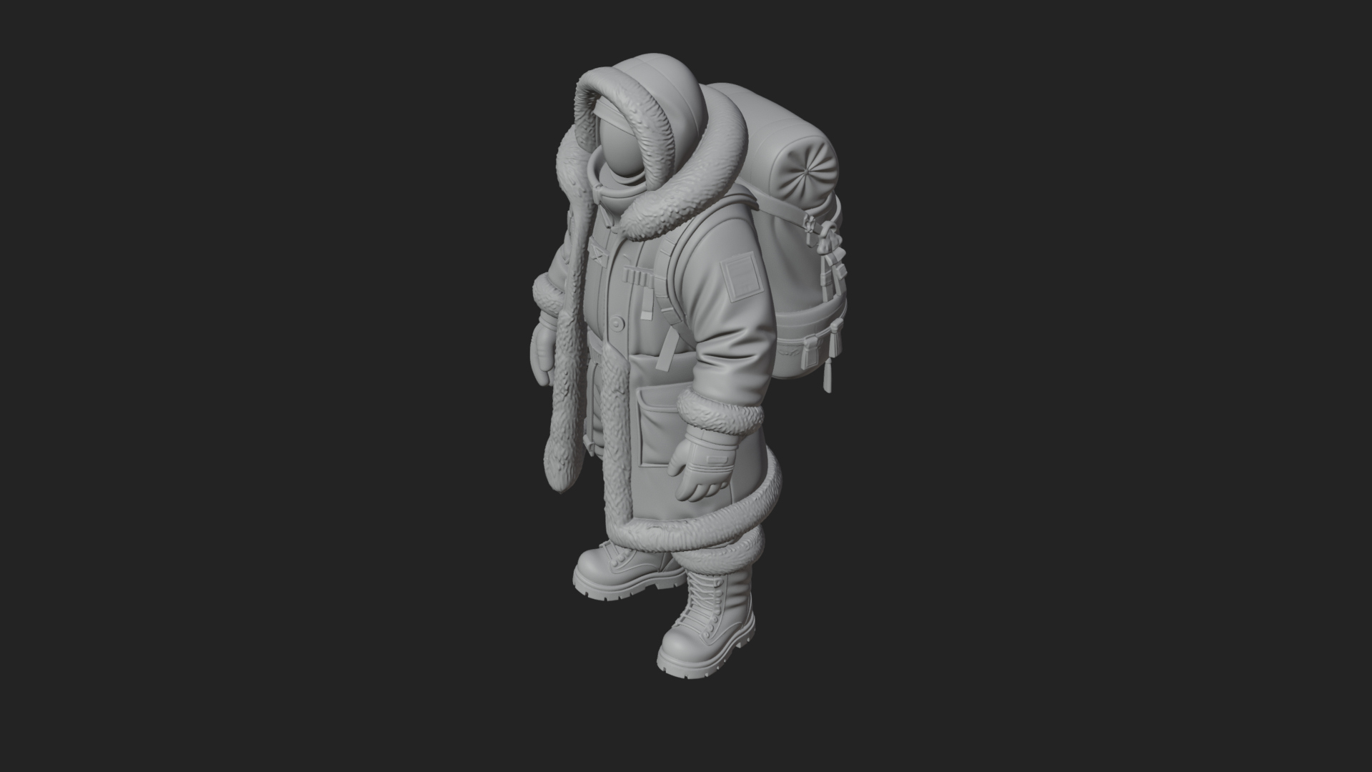 Arctic Parka Explorer Statue Design 1 3D Print Model 3D Model