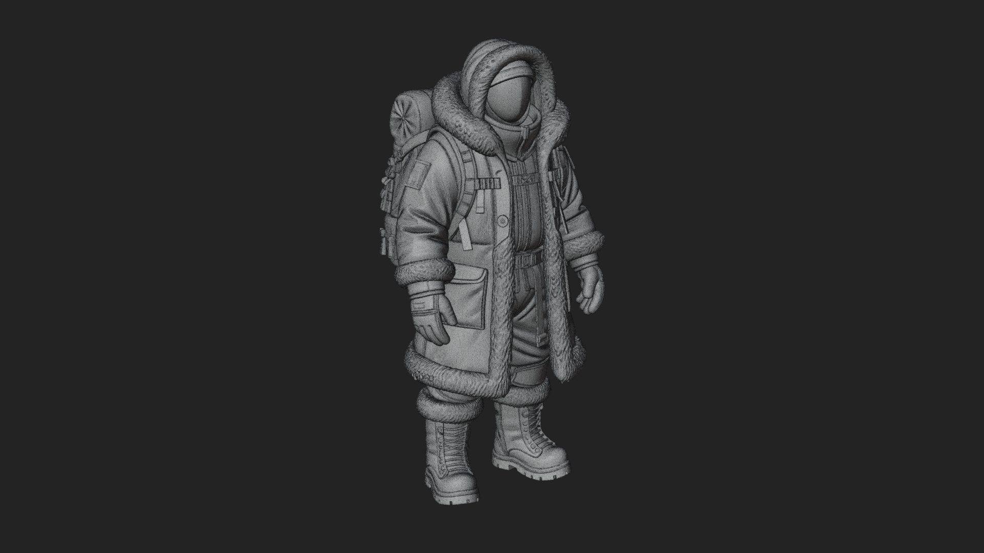 Arctic Parka Explorer Statue Design 1 3D Print Model 3D Model
